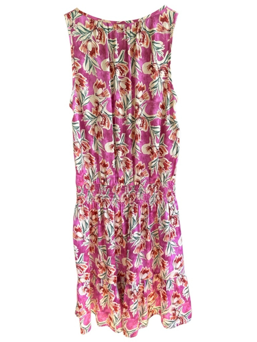 EUC EVEREVE Floral Smocked Waist Sleeveless Dress Size Small - Picture 7 of 7